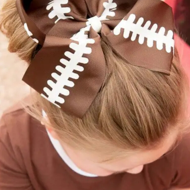 The Hair Bow Co. Football Glitter Hair Bow