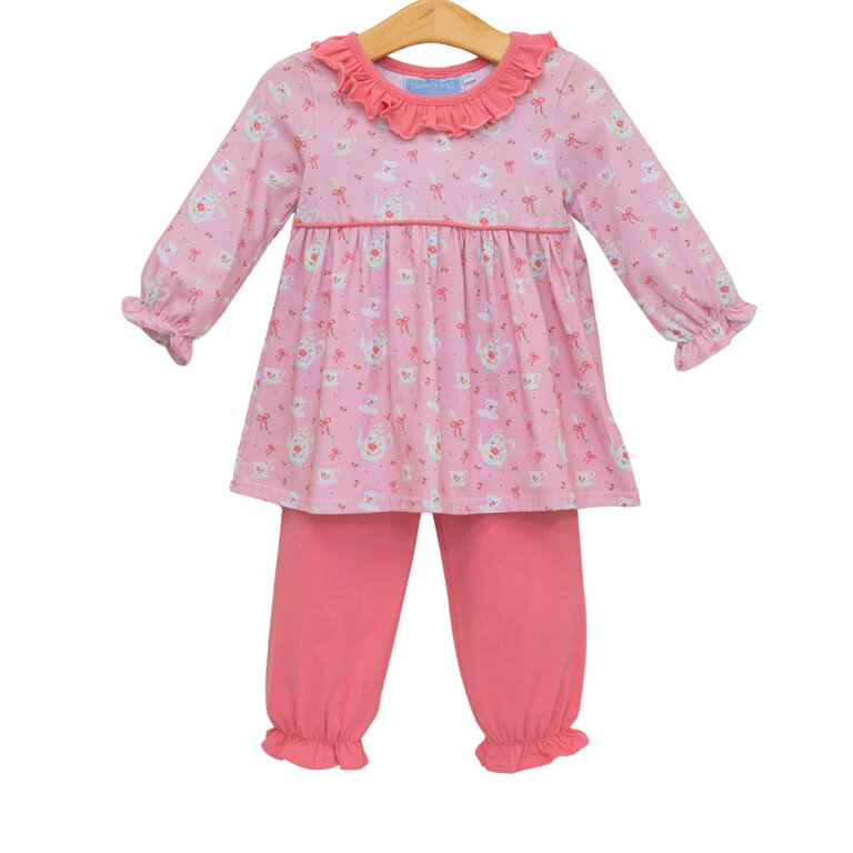 Trotter Street Kids Tea for Two Bloomer Pant Set