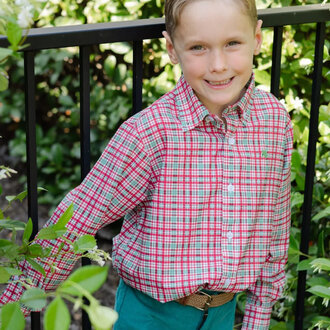 Bailey Boys Jolly Plaid Performance Button Down