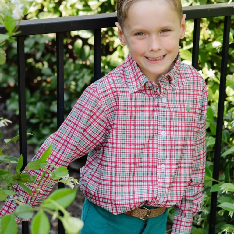 Bailey Boys Jolly Plaid Performance Button Down