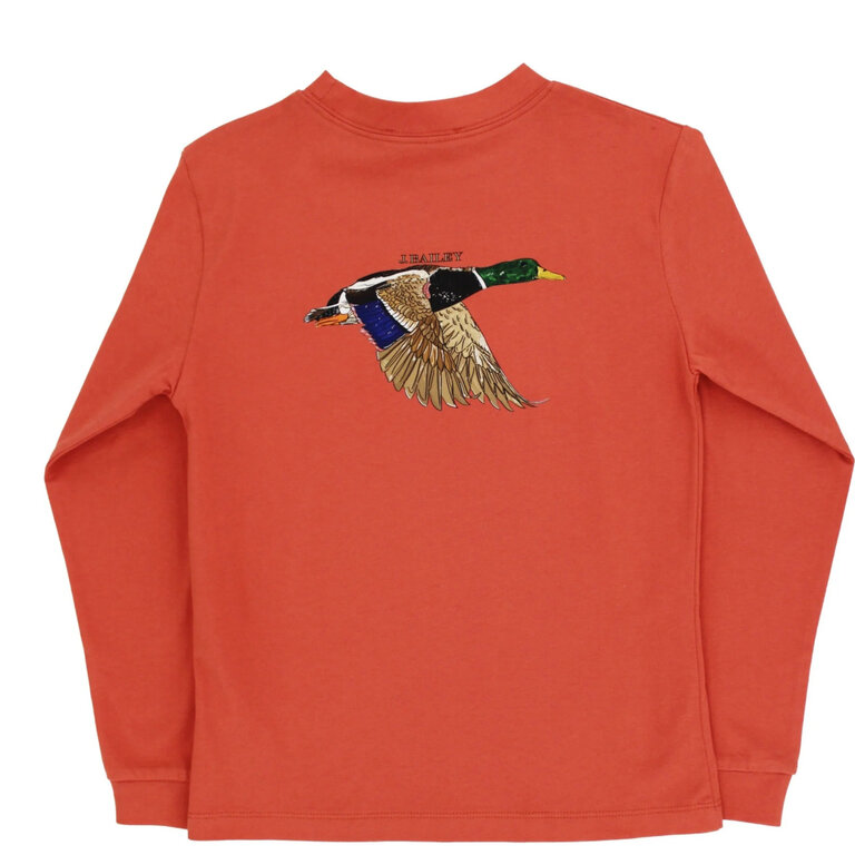 Bailey Boys LS Mallard Logo Tee-Rust