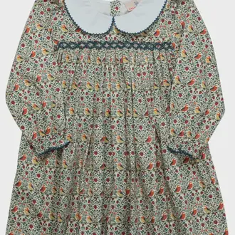 Smockingbird William Morris Bird Print Dress