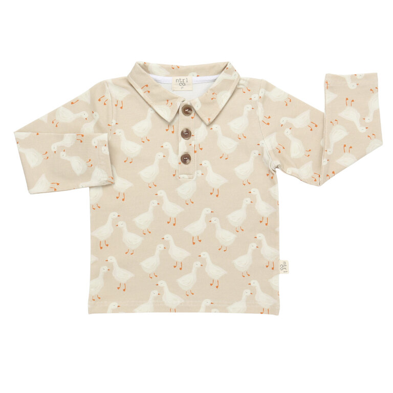 NTRL Co. Silly Goose Beige Polo