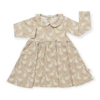 NTRL Co. Silly Goose Beige Peter Pan Collar Dress