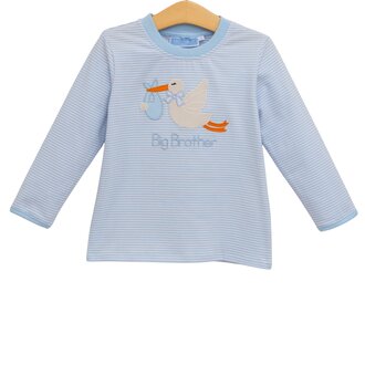 Trotter Street Kids Big Brother Stork Stripe Tee