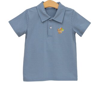 Trotter Street Kids Cobalt Blue Stripe Turkey Polo