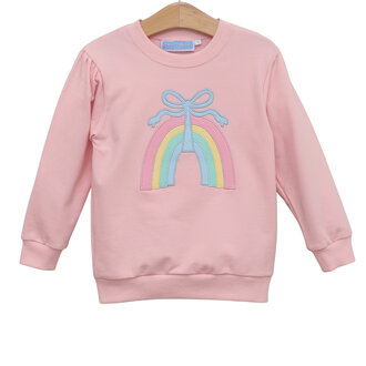 Trotter Street Kids French Terry Pullover- Pink Rainbow