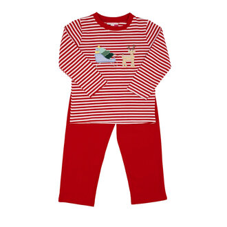 Banana Split Christmas Sleigh Red Stripe Pant Set Banana Split Christmas Sleigh Red Stripe Pant Set