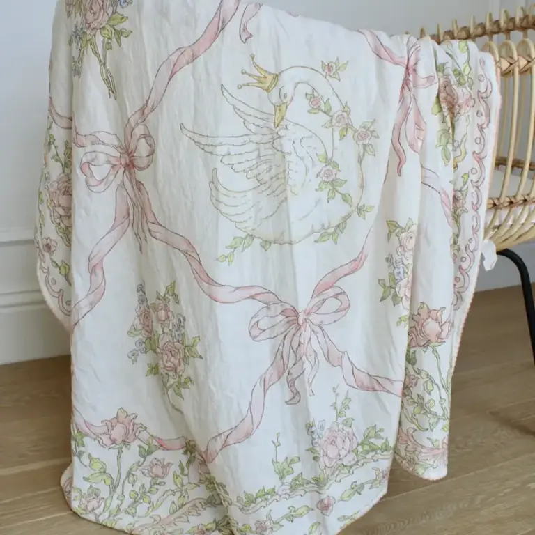 Little Threads Swan Garden Muslin Blanket