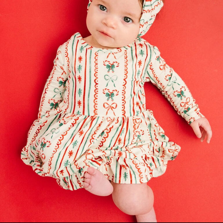 Little One Shop Christmas Dainty Bow Bamboo Dress