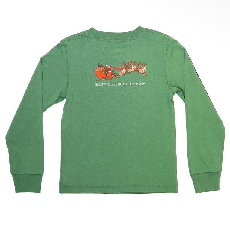 Saltwater Boys Company Christmas Sleigh Tee Green