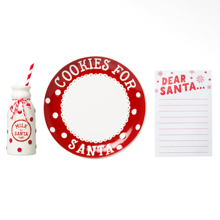 Pearhead Cookies For Santa Plate With Milk Jug & Letter