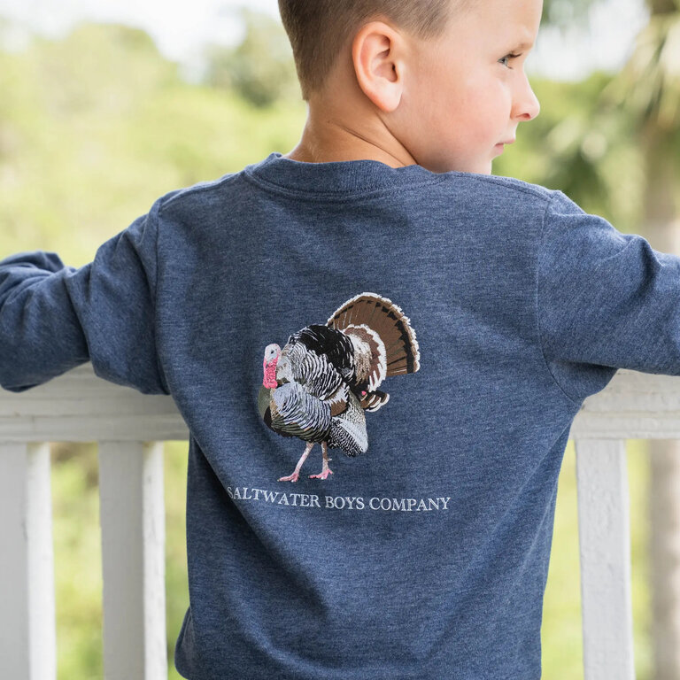 Saltwater Boys Company Turkey Tee Heather Blue
