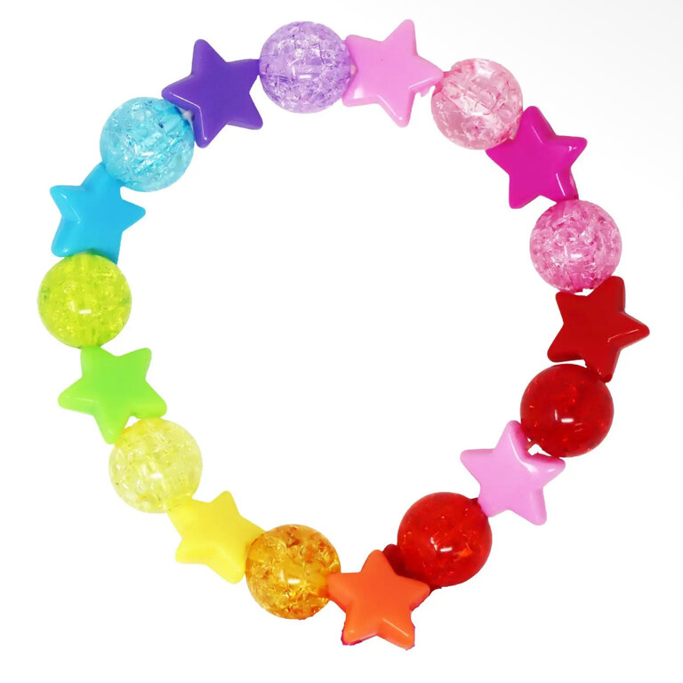Pink Poppy Star Rainbow Bracelet