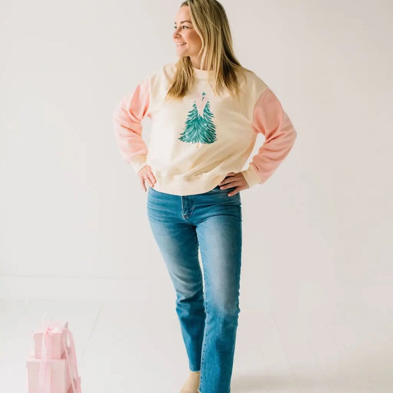 Ollie Jay Mommy Trim the Tree Raglan Sweatshirt