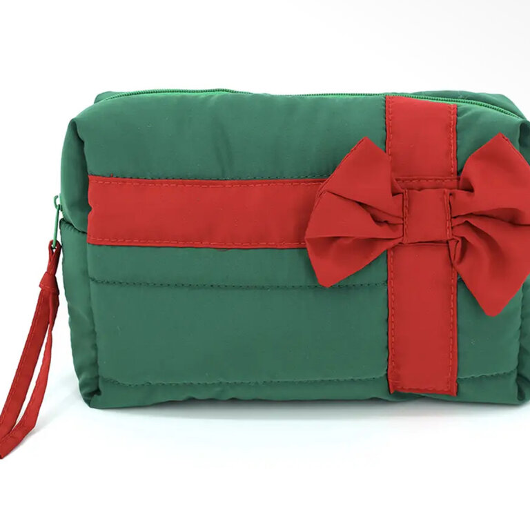 Joia Accessories Bow Accent Gift Box Quilted Puffer Pouch