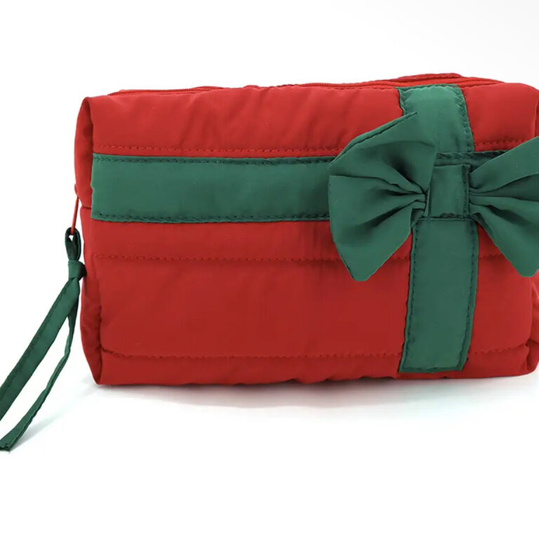 Joia Accessories Bow Accent Gift Box Quilted Puffer Pouch