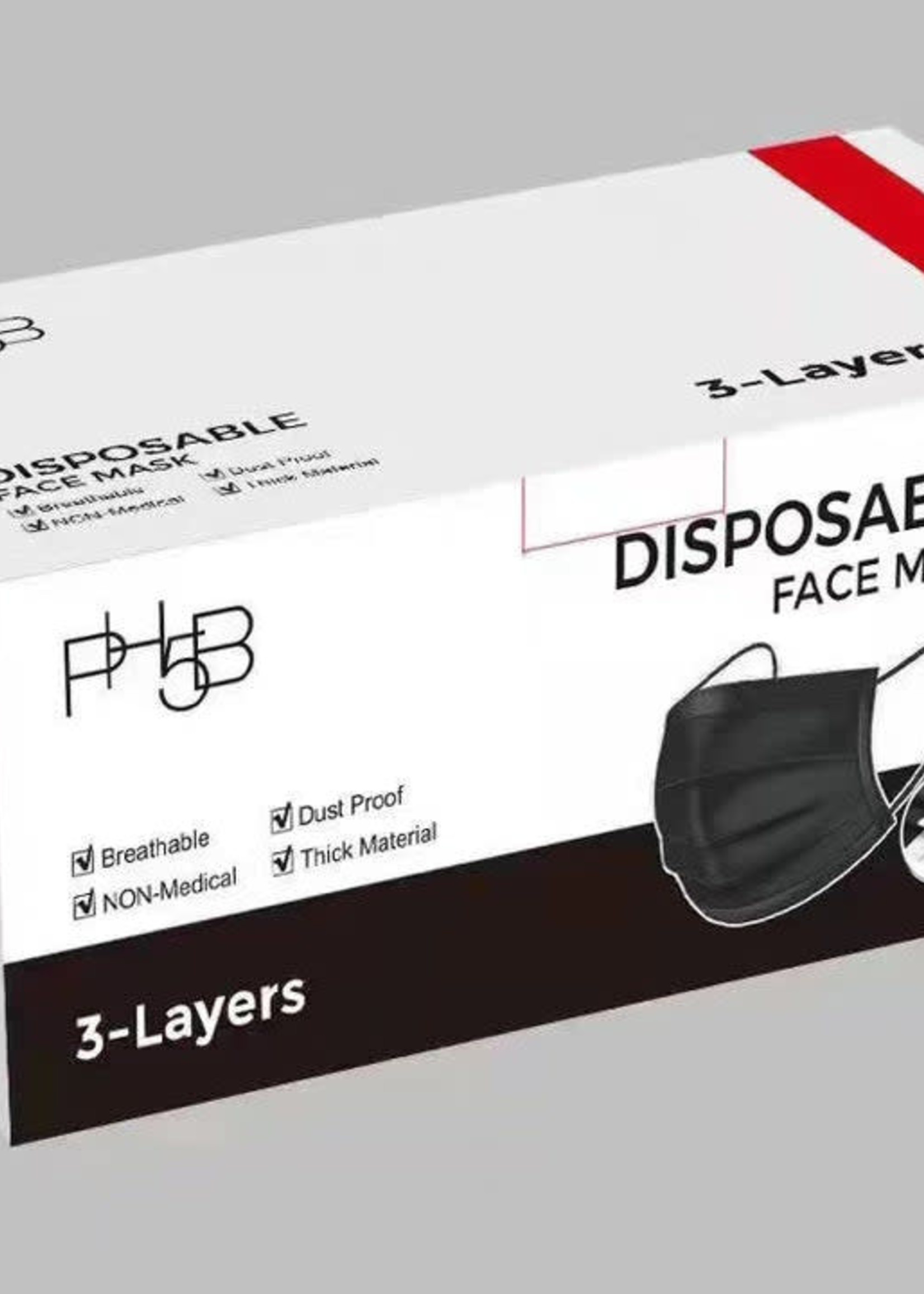 PH5B PH5B|Disposable Black & White Mask| 50pcs