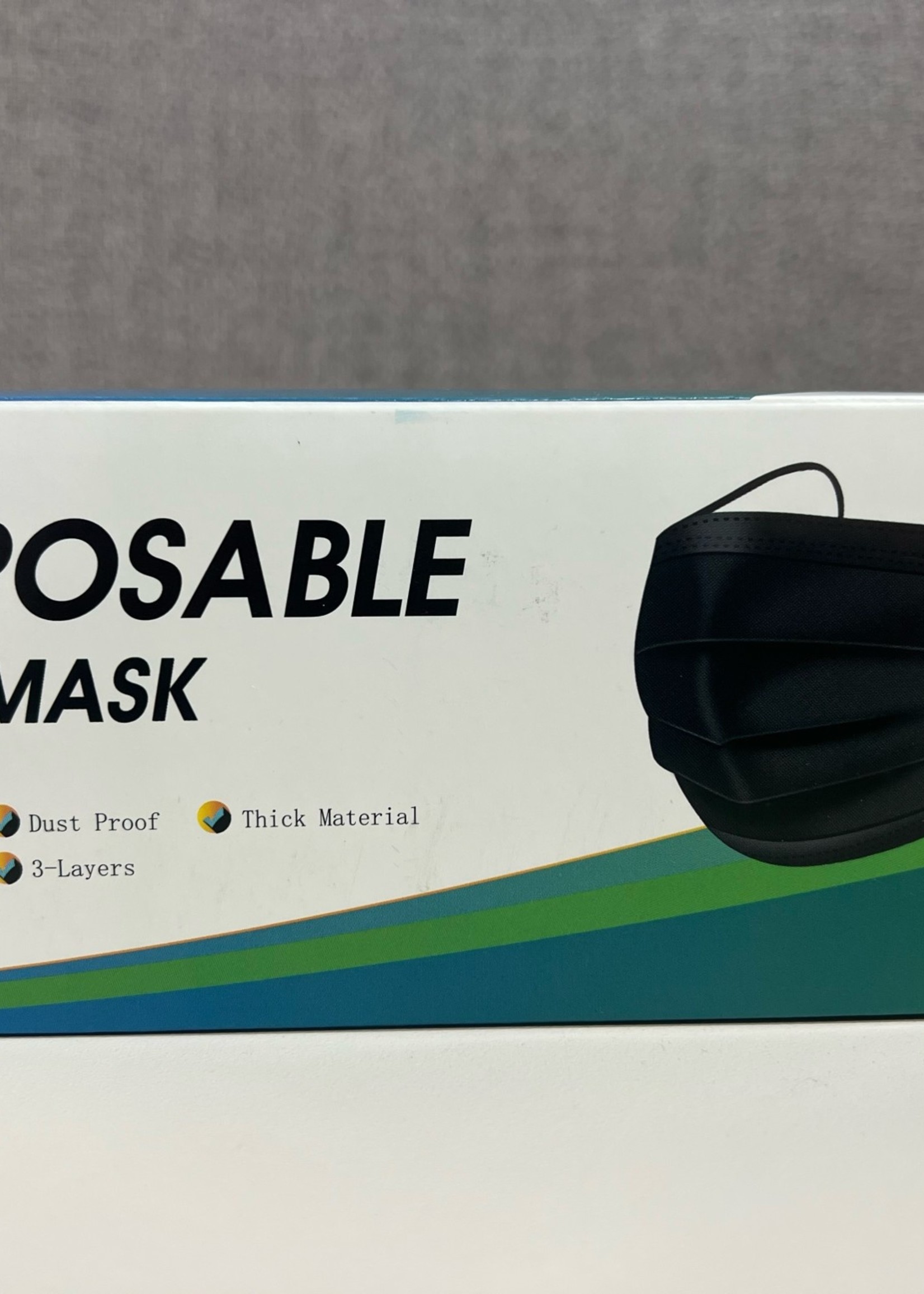 Disposable Black & Black  Mask| 50pcs
