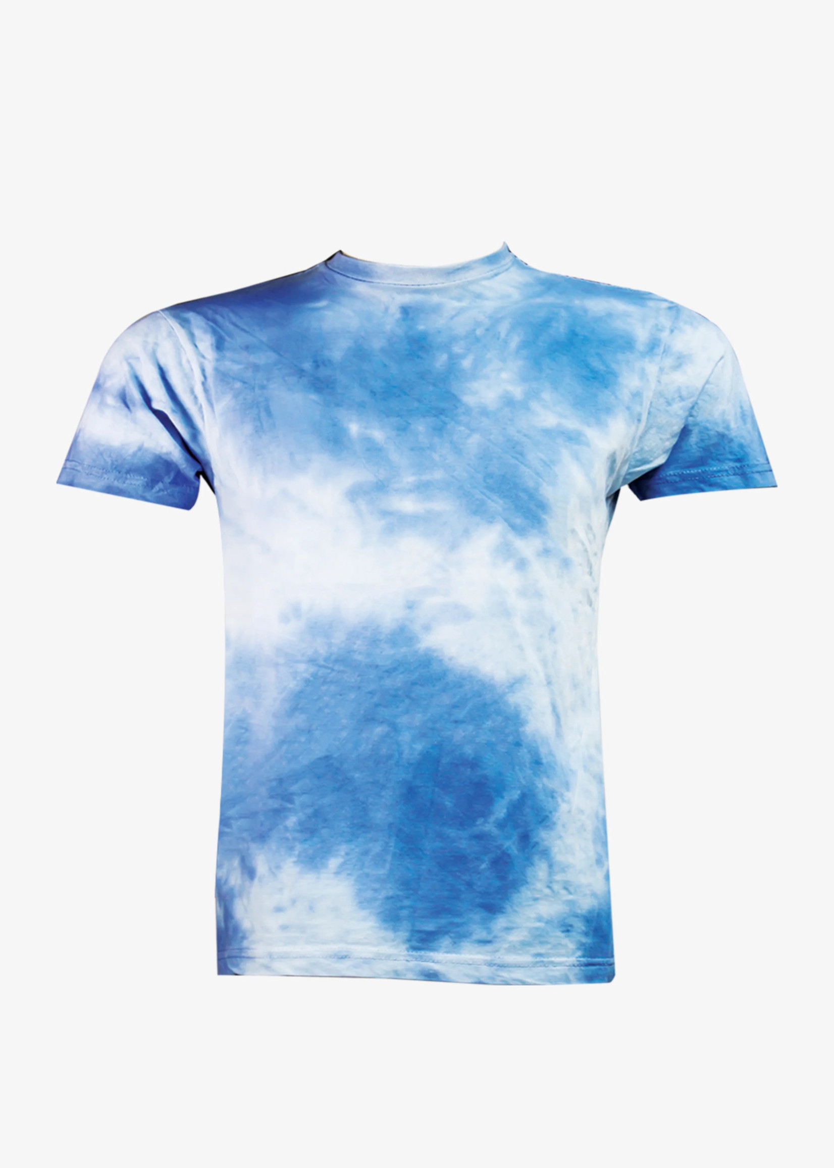 TIE DYE T-SHIRT(TDT) L BLUE AND WHITE  L