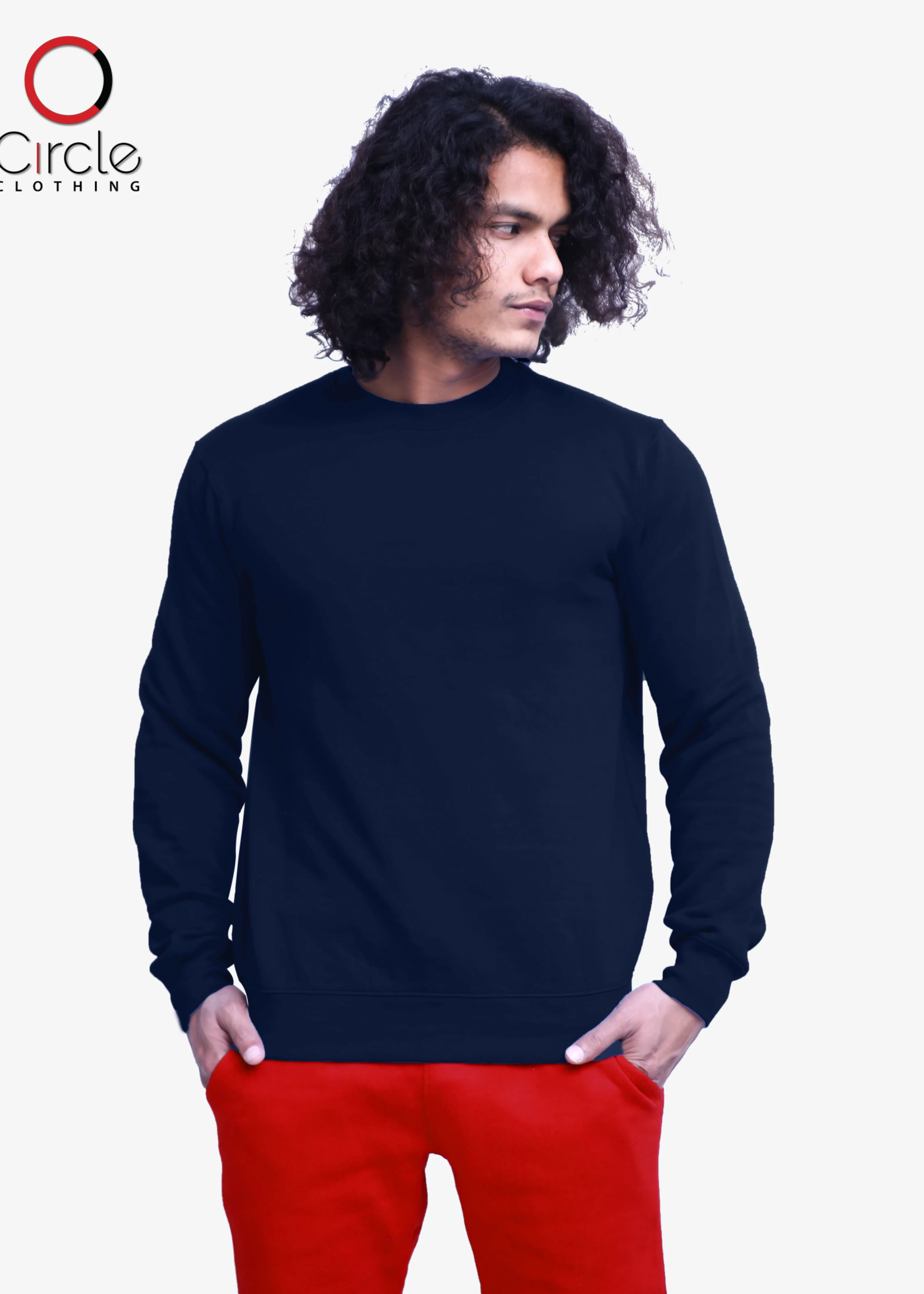 Unisex Fleece Perfect Black Crewneck Sweatshirt 8.25  XXL