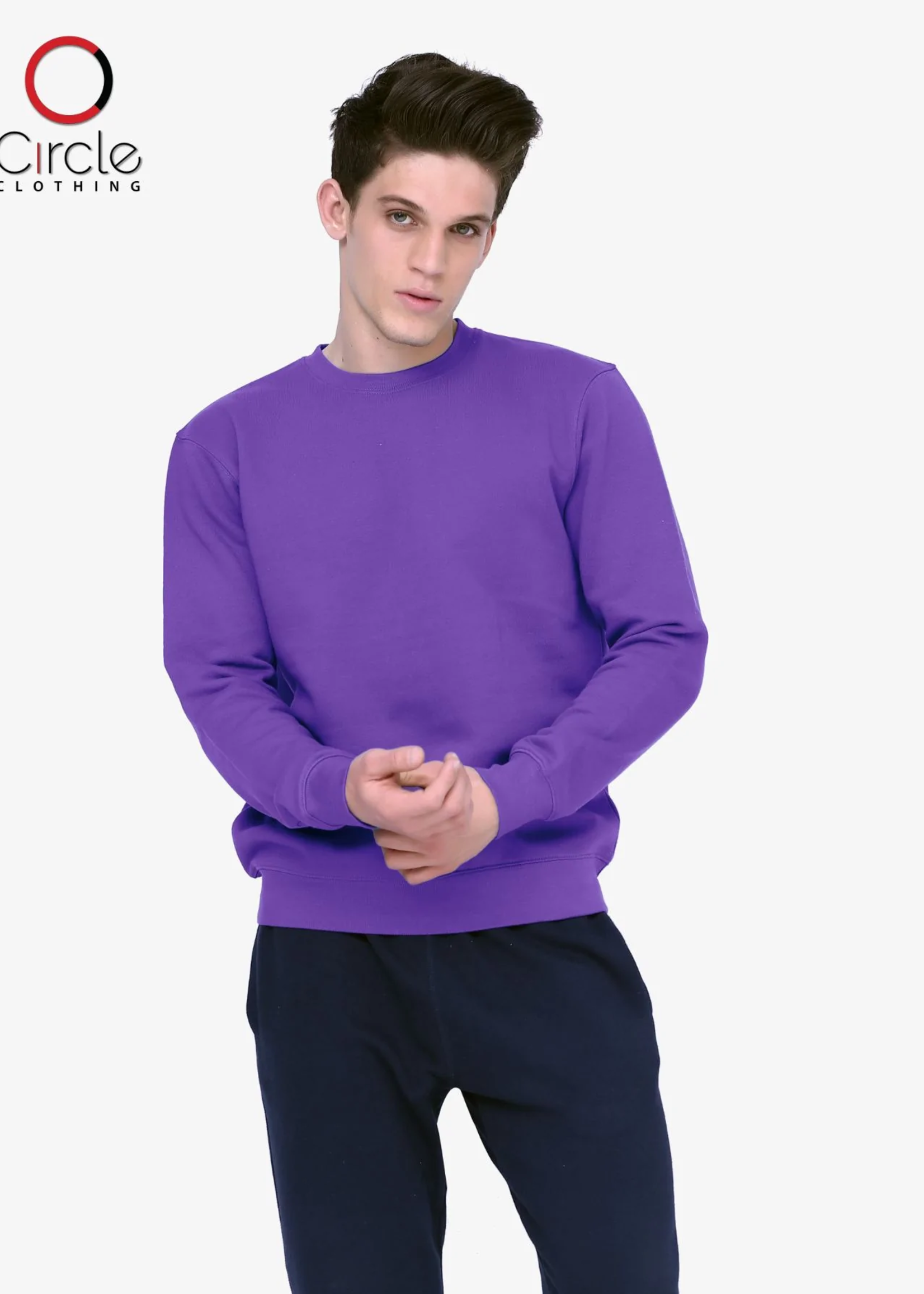 Unisex Purple Fleece Perfect Crewneck Sweatshirt 8.25 Oz L