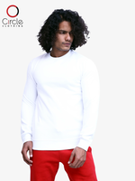 Unisex White Fleece Perfect Crewneck Sweatshirt 8.25  M