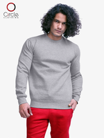 Unisex Heather Grey Fleece Perfect Crewneck Sweatshirt 8.25  S