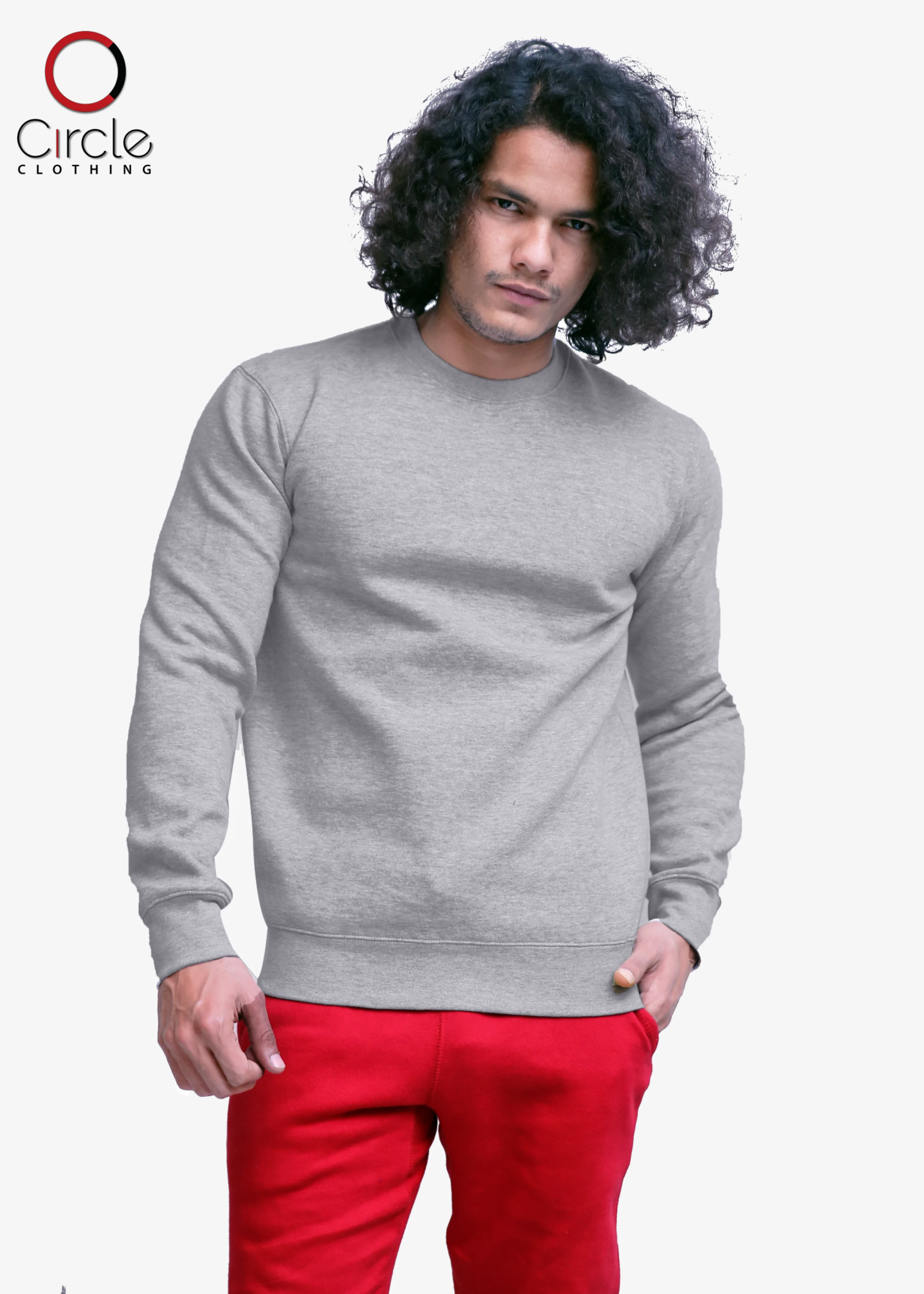 Unisex Heather Grey Fleece Perfect Crewneck Sweatshirt 8.25  S