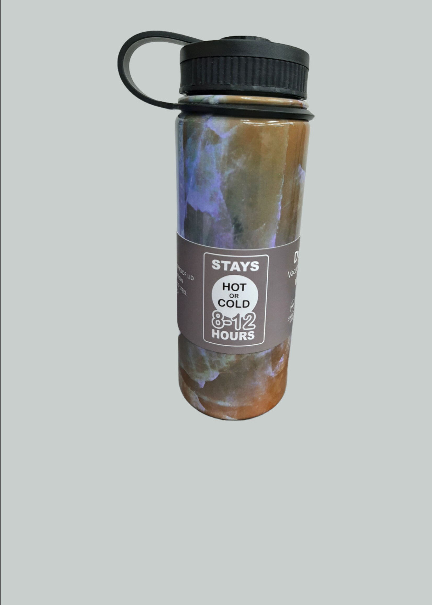 Water Bottle - 18 Oz, 3 Lids  Leak Proof, Vacuum Insulated Stainless Steel, Hot Cold, Double Walled,Standard Metal Canteen