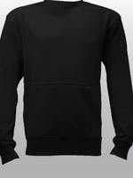 Unisex Black French Terry Crewneck Sweatshirt with Pocket