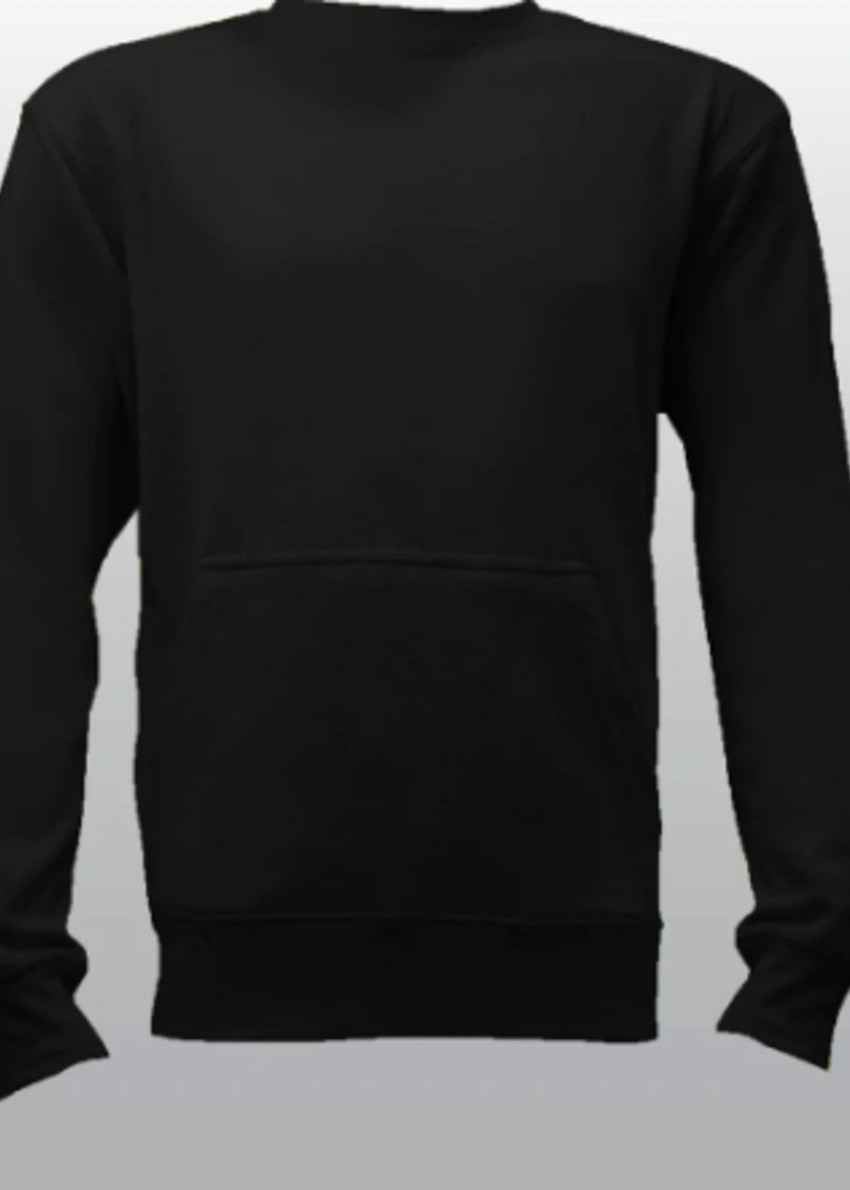 Unisex Black French Terry Crewneck Sweatshirt with Pocket