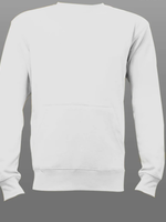 Unisex White French Terry Crewneck Sweatshirt with Pocket