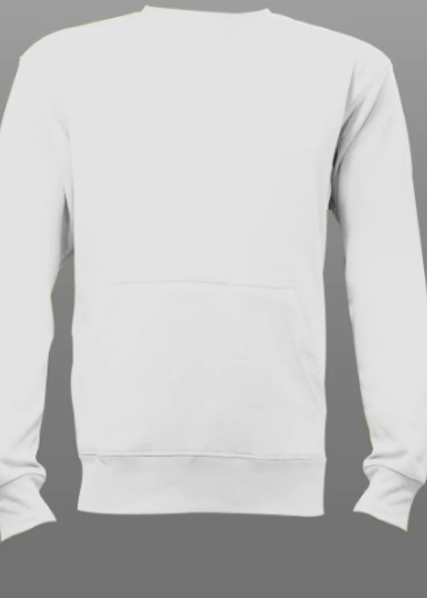 Unisex White French Terry Crewneck Sweatshirt with Pocket
