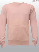 Unisex Powder pink French Terry Crewneck Sweatshirt with Pocket