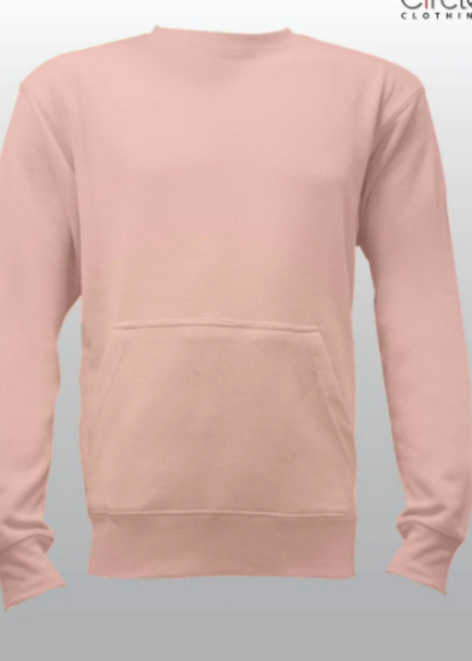 Unisex Powder pink French Terry Crewneck Sweatshirt with Pocket