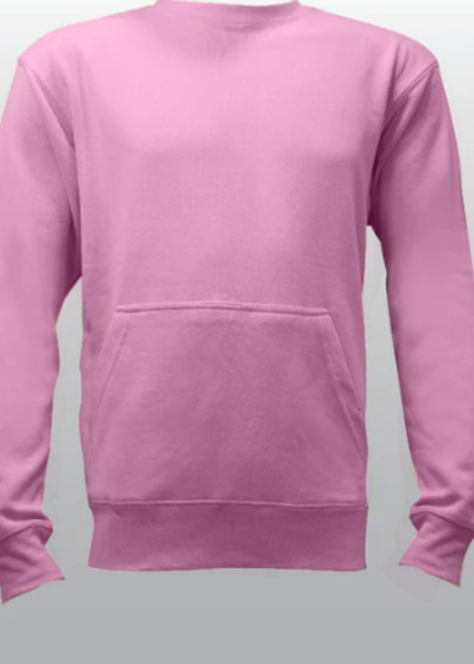 Unisex Bubble Gum Pink French Terry Crewneck Sweatshirt with Pocket