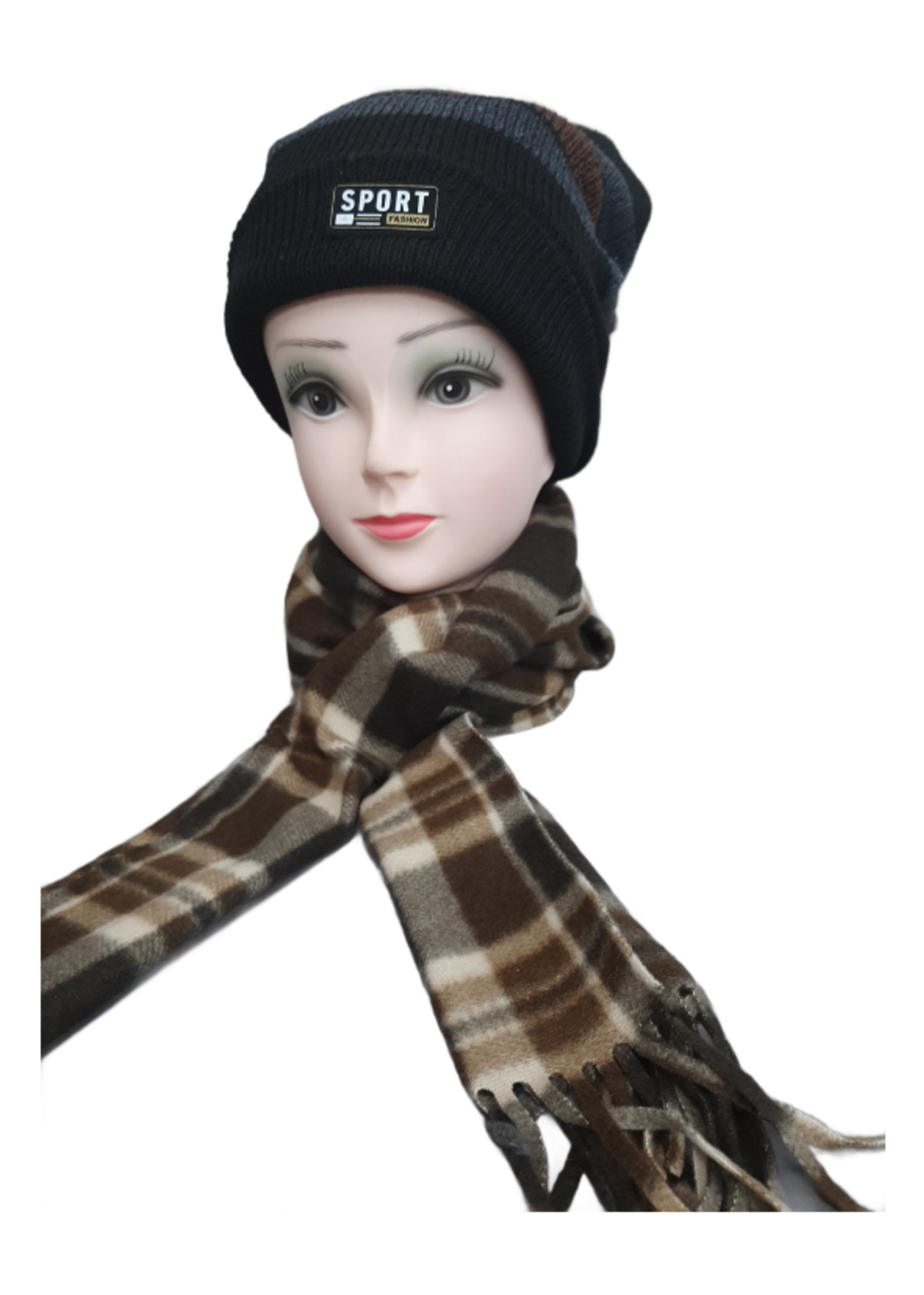 SCARVES ASTD CHECKERED, ASST COLORS AND BLACK #42770 PACK OF 12