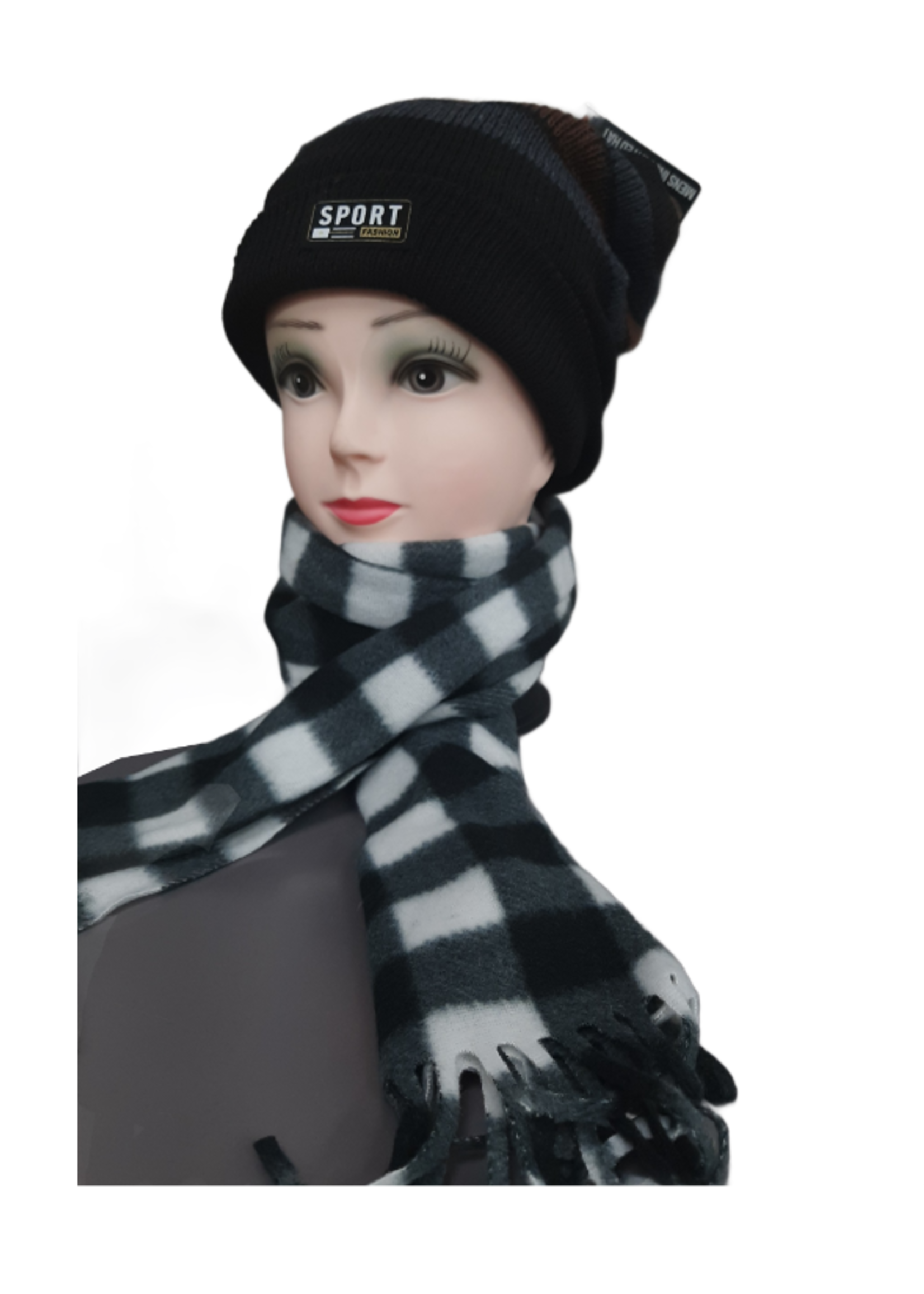 SCARVES ASTD CHECKERED, ASST COLORS AND BLACK #42770 PACK OF 12