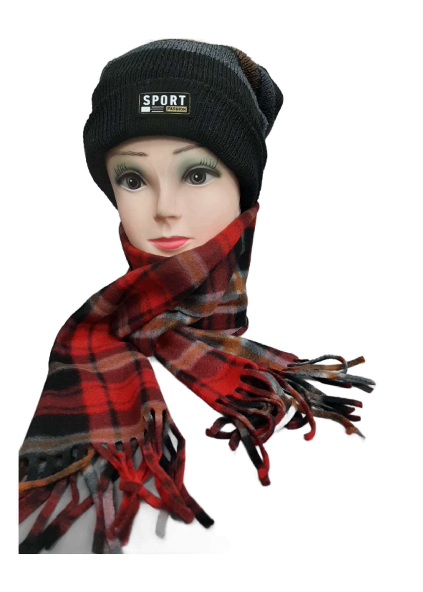 SCARVES ASTD CHECKERED, ASST COLORS AND BLACK #42770 PACK OF 12
