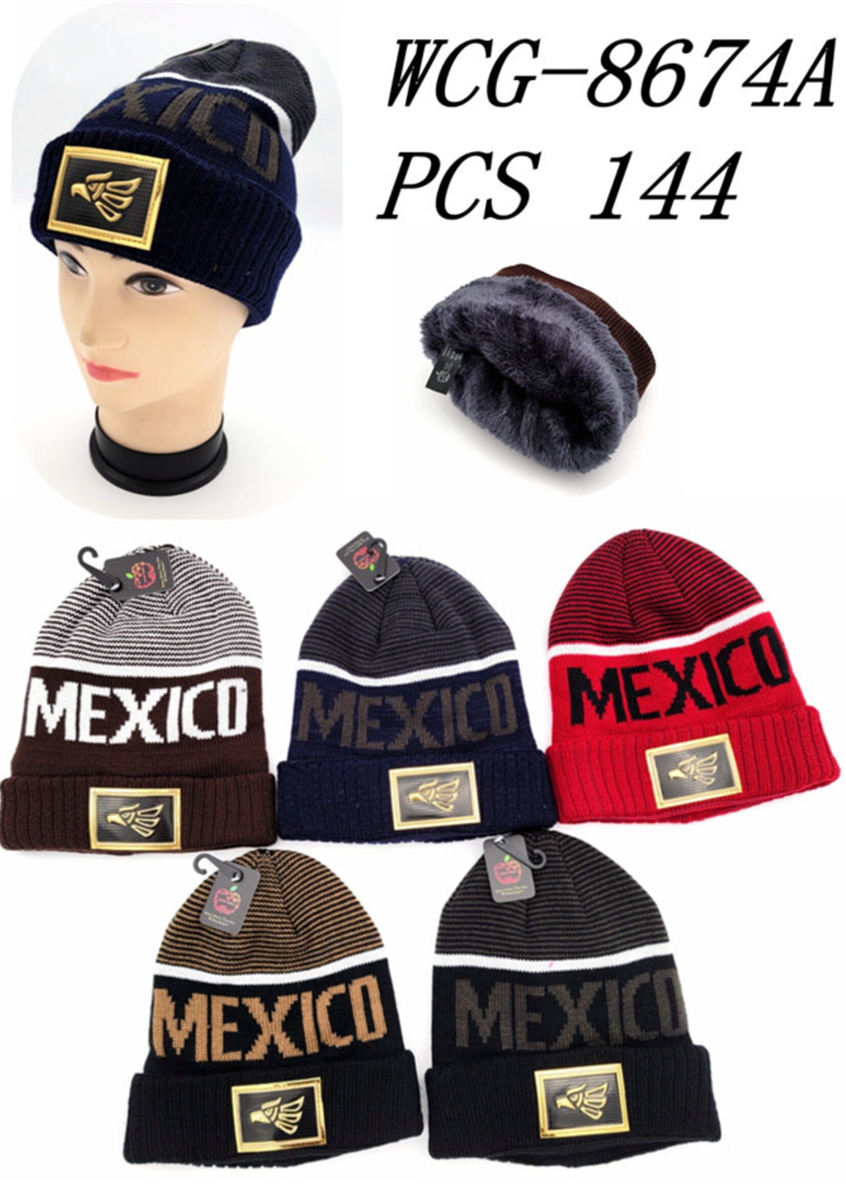 WCG-8674A MEXICO WINTER HAT (MULTI COLOR)