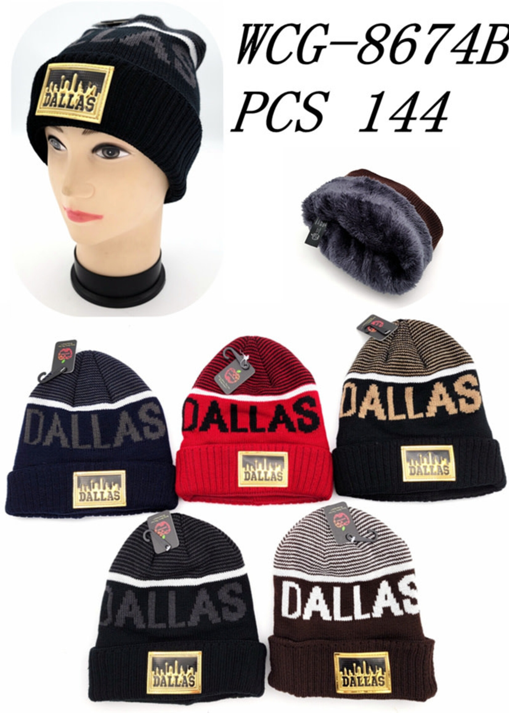 WCG-8674B DALLAS WINTER HAT (MULTI COLOR)