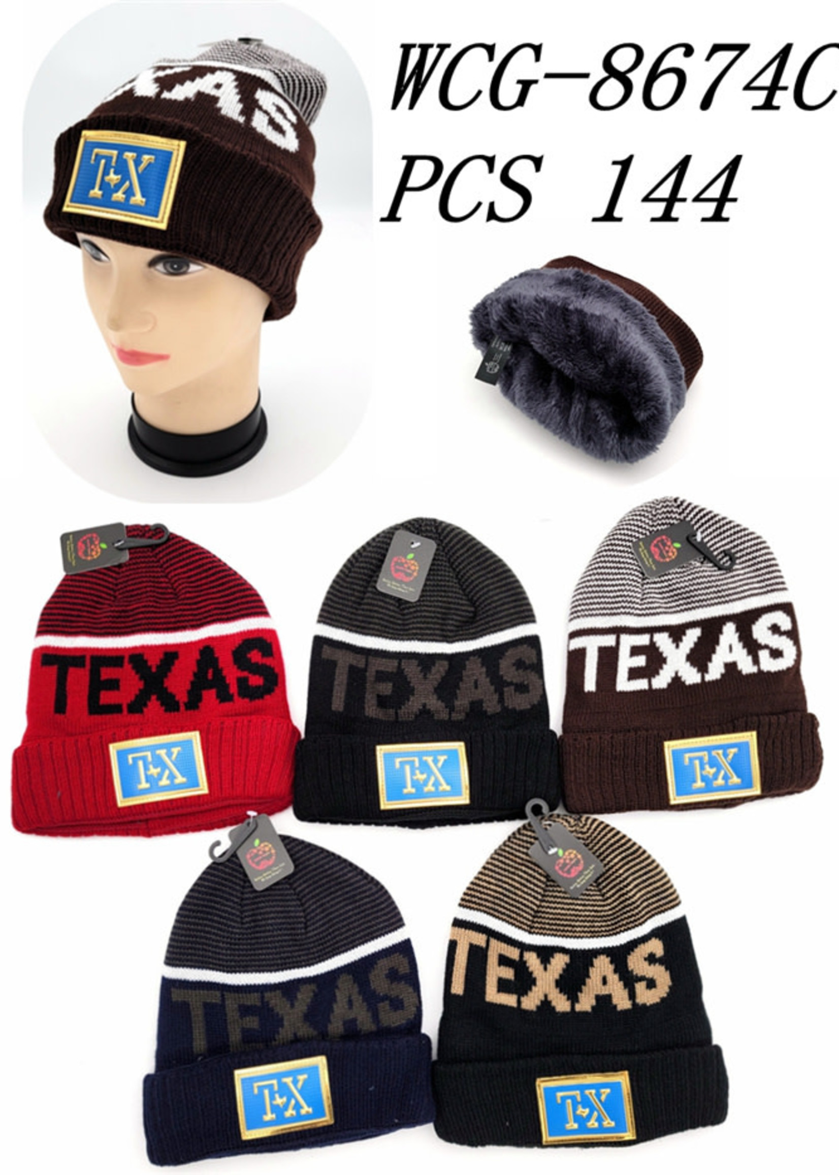 WCG-8674C TEXAS WINTER HAT (MULTI COLOR)