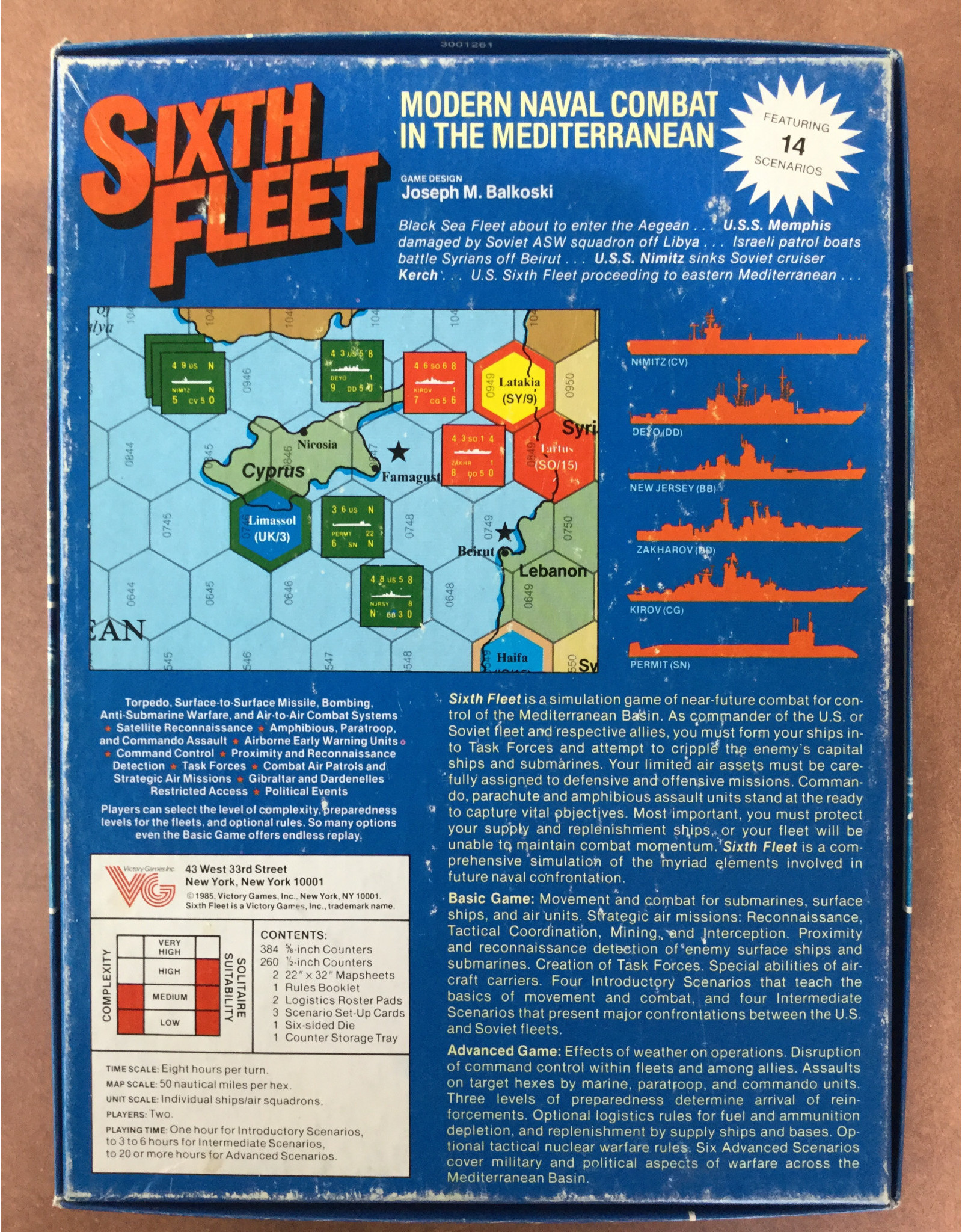 Victory Games Sixth Fleet: Modern Naval Combat in the Mediterranean (1985) (used)