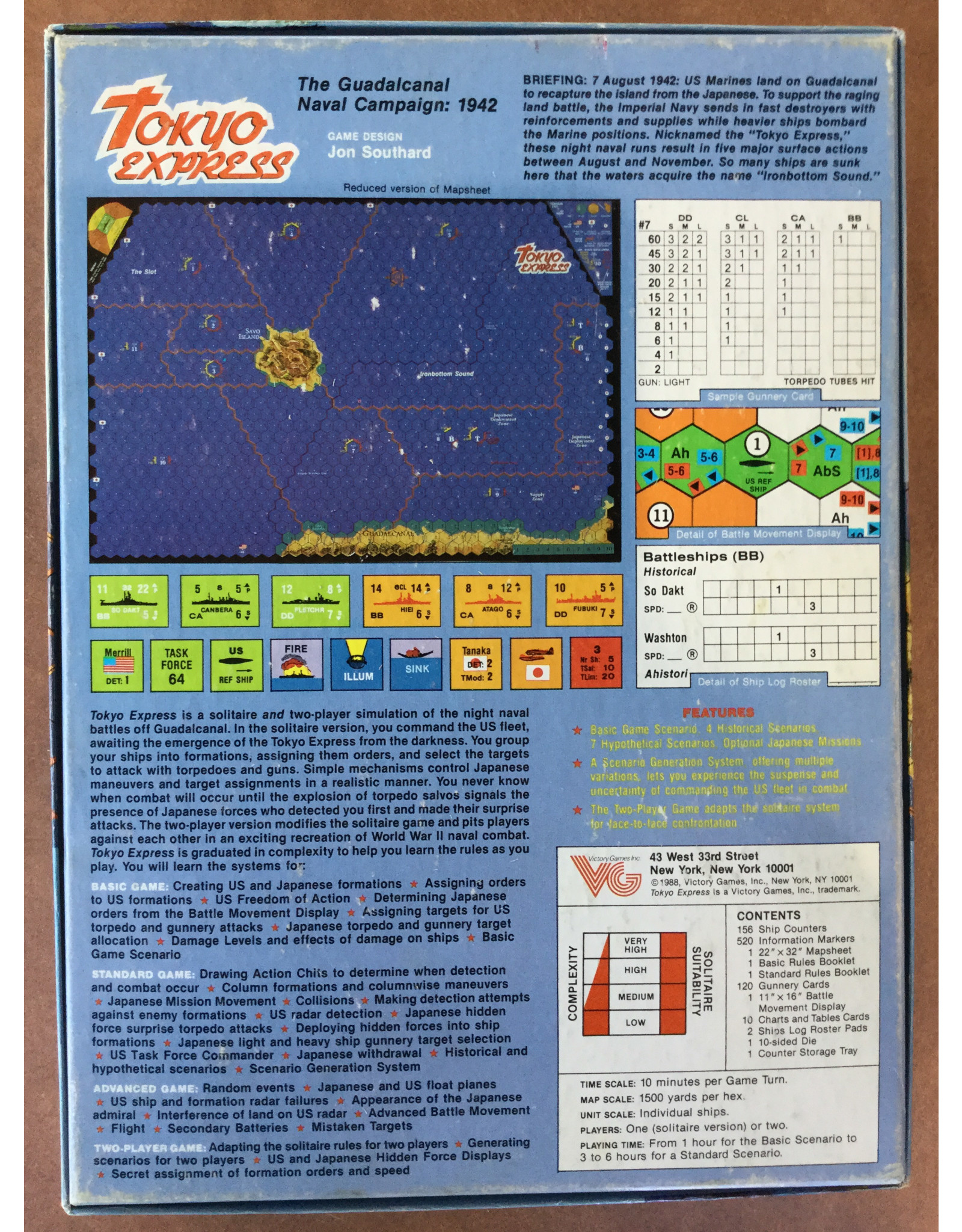 Victory Games Tokyo Express: The Guadalcanal Naval Campaign – 1942 (1988) (used)