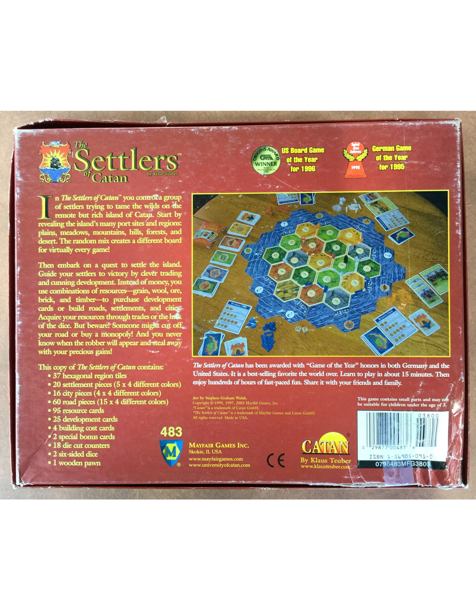 Mayfair CATAN (1995) (3rd ed 2003) (Settlers of Catan) (used)