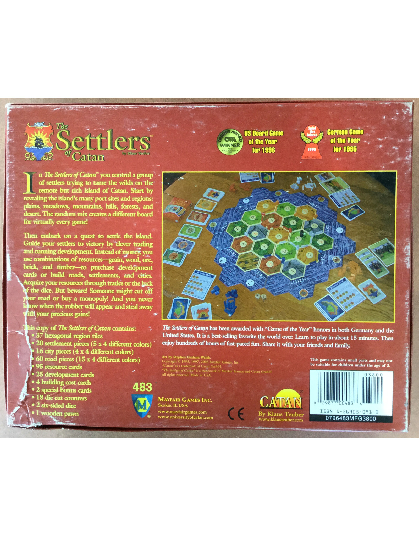 Mayfair CATAN (1995) (3rd ed 2003) (Settlers of Catan) (used)