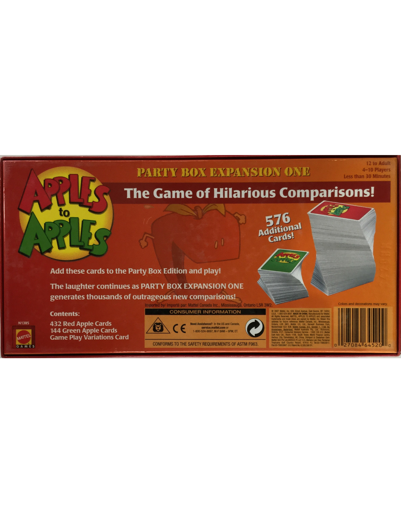 Mattel Apples to Apples: Party Box Expansion ONE (2004) (Made in 2007)