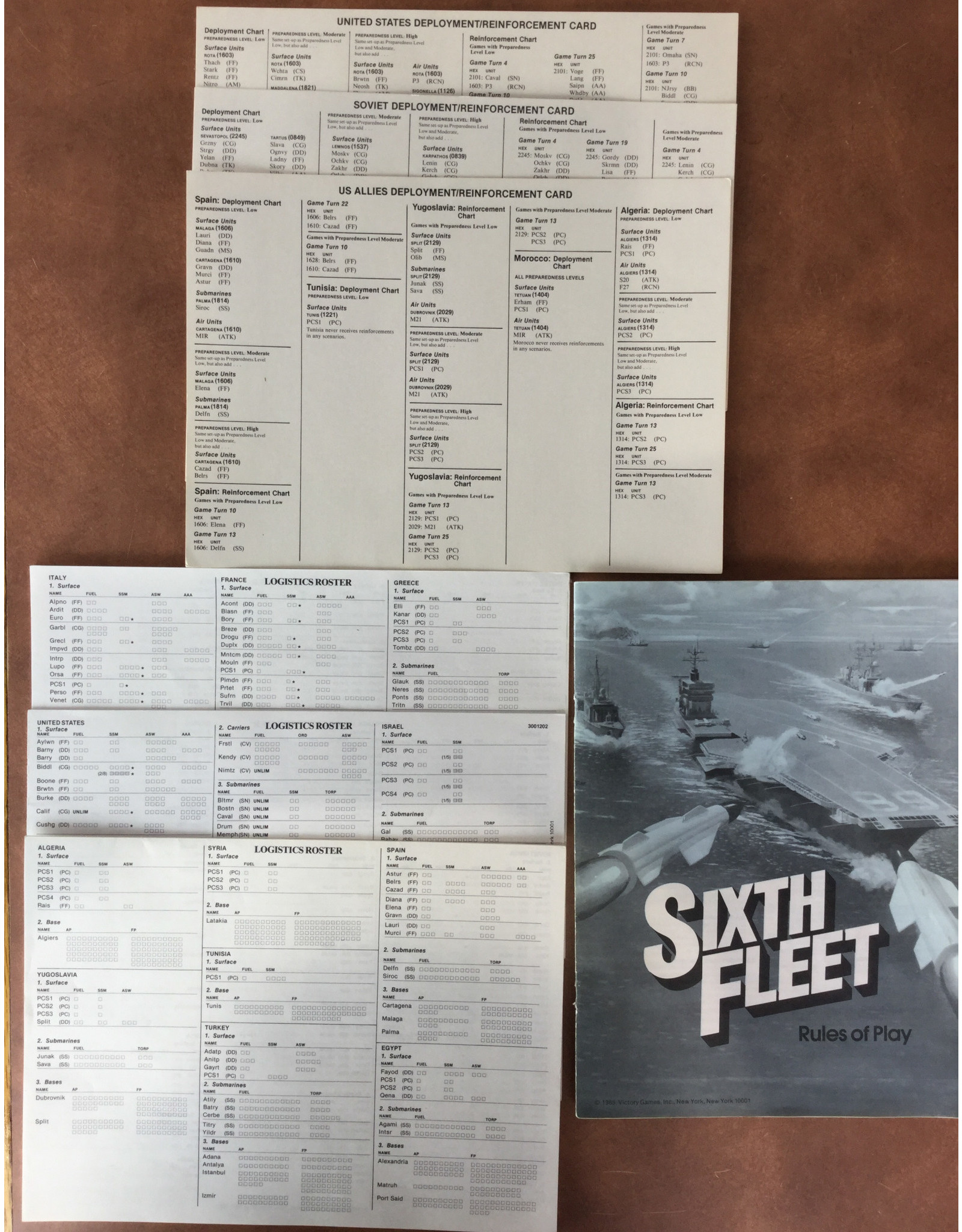 Victory Games Sixth Fleet: Modern Naval Combat in the Mediterranean (1985) (used)