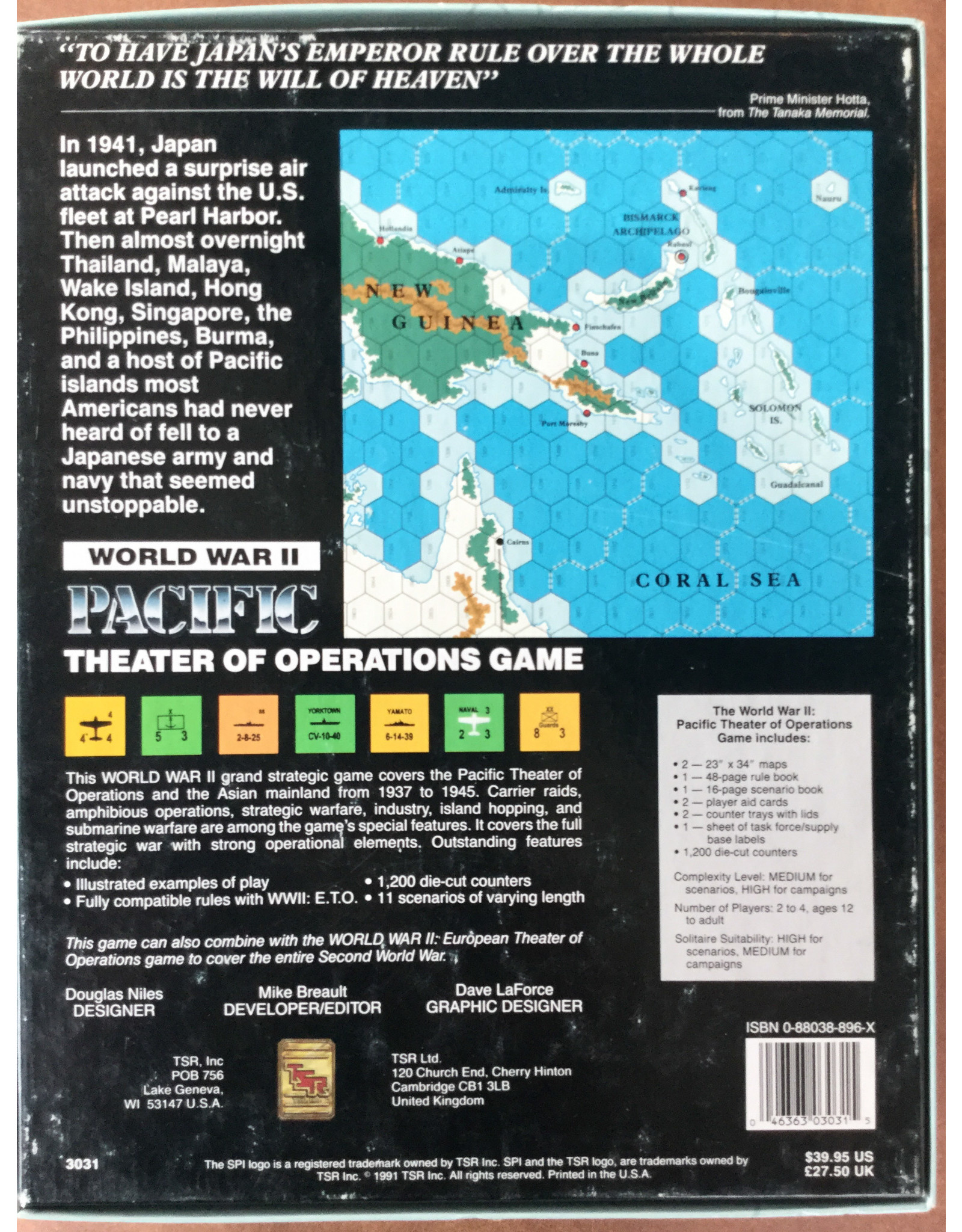 SPI World War 2 Pacific Theatre of Operations (1991)